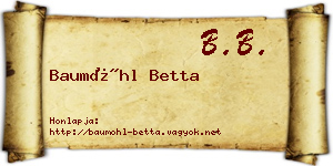 Baumöhl Betta névjegykártya